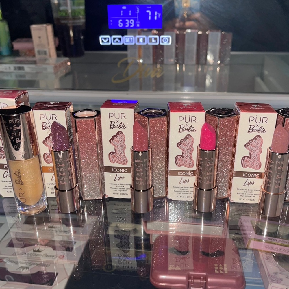 PUR glitter Barbie limited edition no longer sold lipstick bundle and gloss